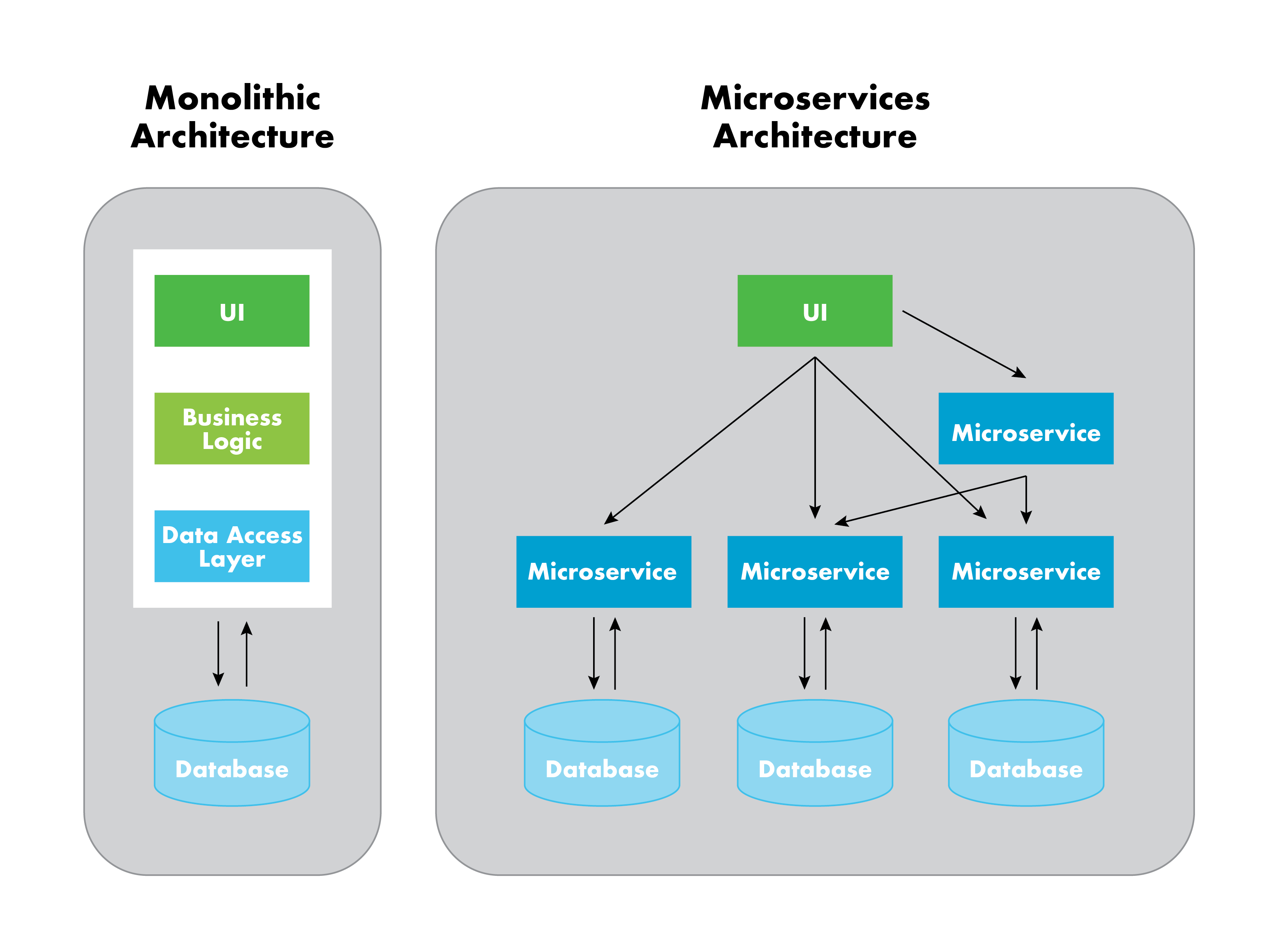 Microservice architecture vs. monolithic architecture