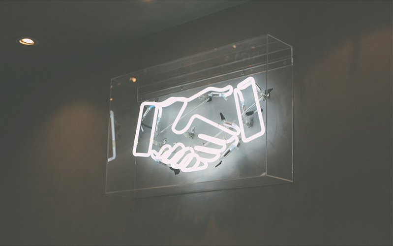 Handshake Neon Sign