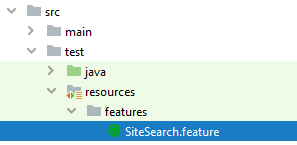 Project file structure showing the new feature file location