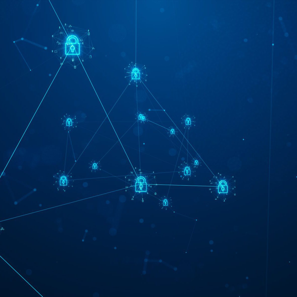 Cyber security concept. Cyber Security of Digital Data Network Protection. Illustrates cyber data security or information privacy idea.  Information technology of internet of things (IoT).