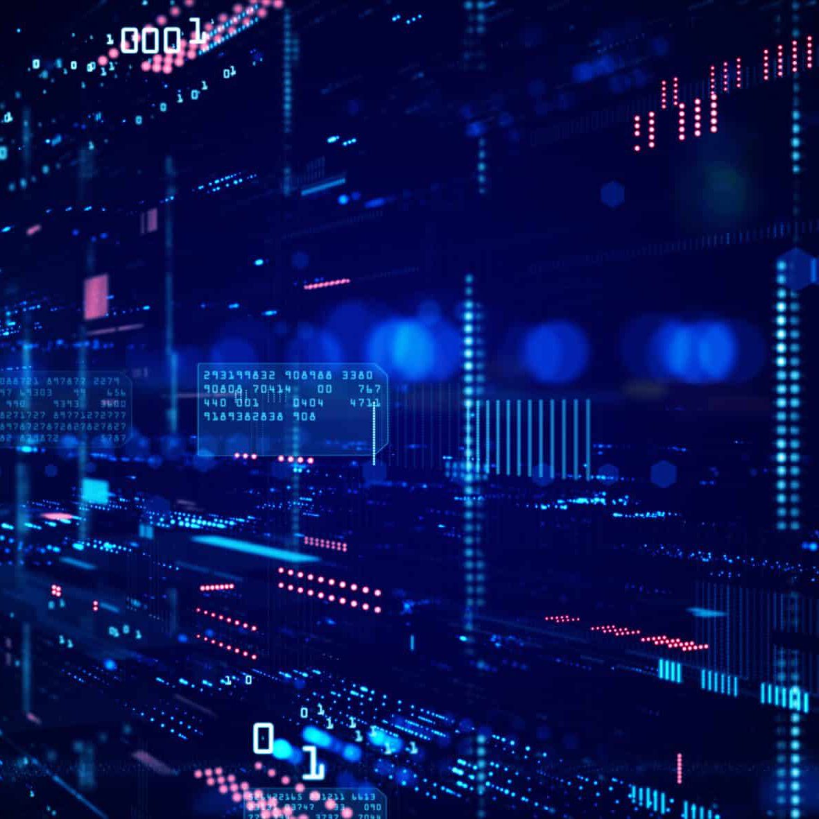 Digital cyberspace and data network connections. Transfer digital data high-speed internet. Technology digital data in the future background concept.