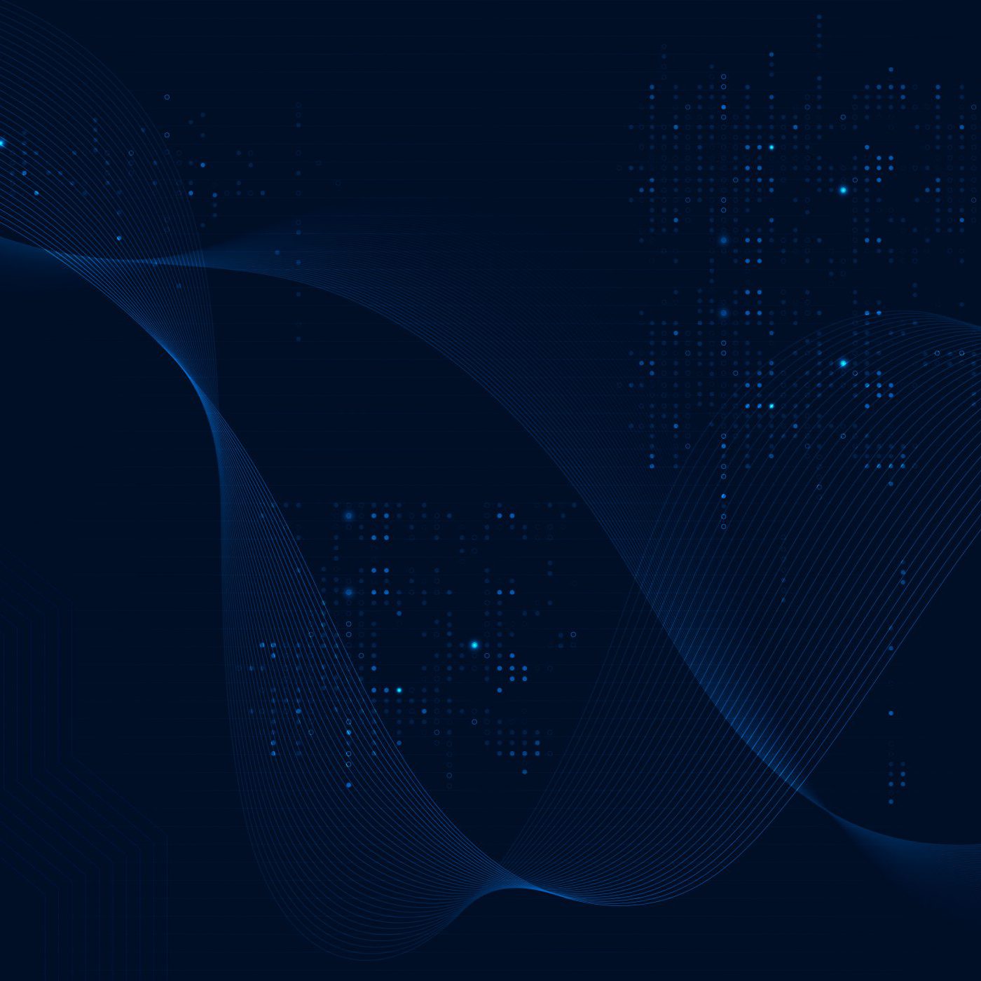 Blue futuristic waves background vector with computer code technology