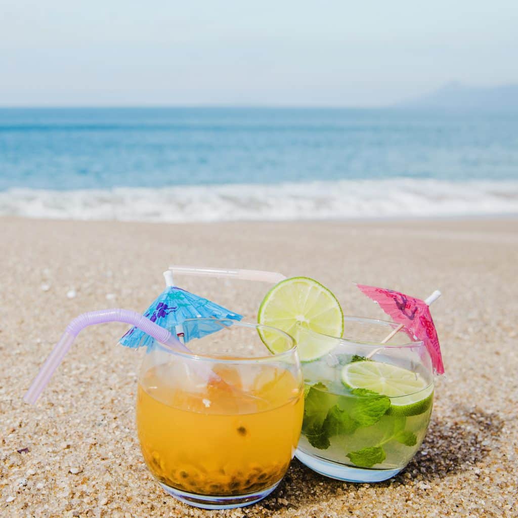 drinks on the beach