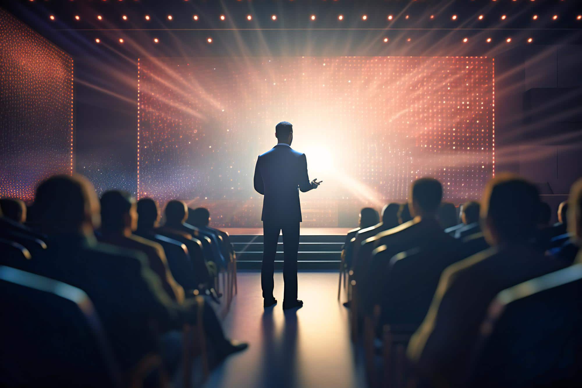 man giving speech