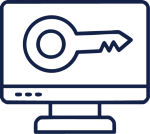 locked computer blue