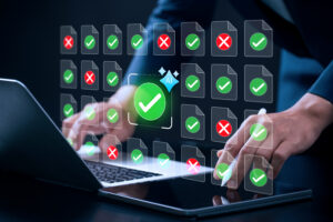AI Icon with checkmark icons to represent checking off a list for an AI-Ready Organization