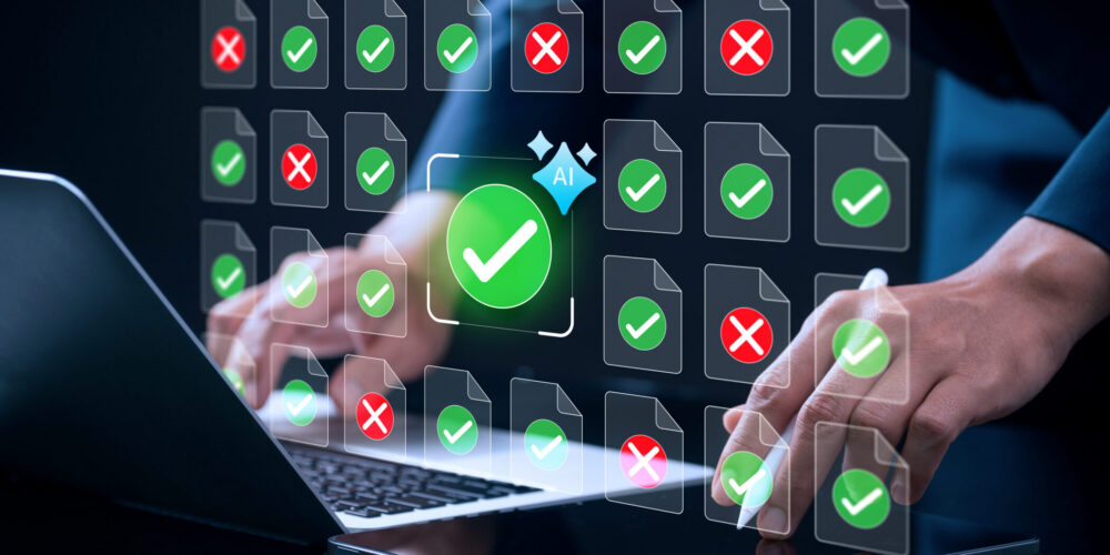 AI Icon with checkmark icons to represent checking off a list for an AI-Ready Organization